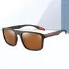 Solglasögon Polaroid för män Vintage Square Driving Sun Glasses Man Fashion Men's High Quality Eyewear Mirror UV400