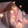 Strings Christmas Decoration Festoon Led Light Cherry Blossom Fairy String Lights Sakura Pink Flower Decorative 2/5m For Year Decor