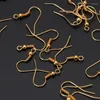 Hoopörhängen 100st Silver Gold Earring Hooks Ear Wires Hypo Allergeni DIY smyckesfynd E56A