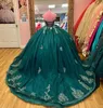 Charro Green Quinceanera Sukienki z Overkirt Train Ruffles Sweetheart Applique Mexican Vestidos de 15 Anos Sweet 16 Controse sukienka