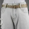 Bälten Nya lyxiga metall midja kedjebälte män/kvinnor metall stift spänne punk hip hop guld silver midje remmar jeans dekoration herrbälte t221028