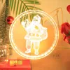 Christmas Decorations LED Light Window 3D Santa Claus Christmas Tree Hanging Lamp Home Indoor Room Decor Holiday Lights luces