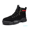 Canvas Mens Boots br￤dskor Fashionabla gr￥ svart sommaren andningsbara tunna m￤n canvas l￤der yta gummi mjuk enda storlek eur 39-44 D035