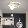 Pendant Lamps Boys Bedroom LED Ceiling Lamp Modern Astronaut Plant Kid's Room Hanging Lights Children Study Chandelier Fixtures