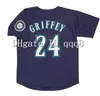 Proword Air01 1994 1997 Retro 24 Maglia Ken Griffey Jr. 3 Alex Rodriguez 19 Jay Buhner 51 Ichiro Suzuki 11 Edgar Martinez Cucita Verde Bianco Grigio Blu