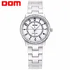 Fashion Women Diamonds Wrist Watches Dom T558 Ceramics Watchband Top Luxury Brand Dress Ladies Geneva Quartz Clock224W7830538