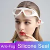 Goggles Большие рамы плавать очки с прозрачными стаканами для ушей Anti -Fog Sile Водонепроницаемые мужчины. Женщины плавать очки для взрослых L221028