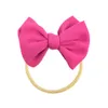 16033 Neonate Imitazione Cashmere Fiocco Fascia per bambini Colore caramella Bowknot Fascia per capelli Morbido nylon elastico Bandane per bambini Fascia per testa 20 colori