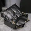 2023 7A Real Designer LOULOU Puffer Bag Shoulder chain crossbody clutch bags purses Genuine Calfskin Leather Grosgrain Lining Message handbags Authentic Quality