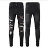 Herren-Designer-Jeans, Distressed, zerrissen, Biker-Slim-Fit, Motorrad-Biker-Denim, für Herrenmode, schwarze Hosen für Herren, Nr. 306