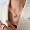 Ketten Ins Trendy Design Smaragd Anhänger Halskette Für Frauen Edelstein Grün Kristall Zirkon Charms 18 Karat Gold Kette Mode Halsband