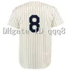 Proword Air01 Vintage Baseball Jersey Babe Ruth Mantle Joe Dimaggio Lou Gehrig 8 Yogi Berra 16 Whitey Ford Thurman Munson Don Larsen Phil Rizzuto Retro