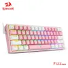 Claviers REDRAGON Fizz K617 RGB USB Mini clavier de jeu mécanique Interrupteur rouge 61 touches Filaire câble détachable portable pour voyage 221027