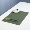 Table Mats 4 Pieces Of Artificial Leather Mat Waterproof Heat-Resistant Non-Slip Washable Gray/Blue/Yellow/Green