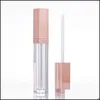 Butelki opakowania 5 ml DIY Lipgloss Plastikowe pudełko Butelki Pakiety Pojemniki puste różowe złoto Lipgloses Tube Eyeliner Pojemnik na rzęs mi dhiwd