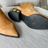 Calfskin ayak bileği chelsea botları orijinal deri lüks tasarımcı kısa bot üzerinde kayma kadın ayakkabıları tıknaz blok düşük topuklu kapak ayak parmakları patik fabrika ayakkabı