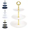 Bakeware Tools 3-Tier Fruit Dessert Stand Rack Cake Display Plate Tray Wedding Födelsedagsförsörjning Stativ Kök Tillbehör Gadgetar