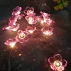 Strings Christmas Decoration Festoon Led Light Cherry Blossom Fairy String Lights Sakura Pink Flower Decorative 2/5m For Year Decor