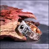 Anillos de racimo Anillos de racimo Huitan Party Men Reloj creativo en forma de diseño de dos tonos para anillo de bodas con tamaño 614 Joyería masculina Dhf4K completo