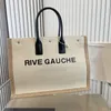 Fashion Lady Tote Bags Designer Bag Luxury Handbag Rive Gauche Linen Leather High Quality Beach Bag