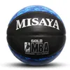 Bälle Nr. 7, spezieller, verschleißfester Fell-Studentenbasketball, echtes Leder, Rindsleder, blauer Ball im Freien
