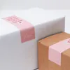 Papier Cadeau 50pcs Rose Merci Autocollants Joint Étiquettes Heureux De Voir L'emballage D'affaires Décorer Boîte 6x15cm