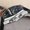 Luxury men's leather strap multi-function quartz watch alloy steel shell with calendar function casual wear