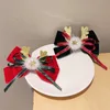 16030 Baby Girls Christmas Hairclip Golden Antler Velvet Bowknot Barrettes Kids Duck Beak Clip Niños Bow Barrette