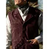 Gilet da uomo Gilet da uomo Coffee Herringbone Wedding Groom Western Cowboy Slim Fit 2022