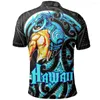 T-shirts Hommes Hawaii Polo Shirt Warrior Kanaka Maoli 3D Imprimé Hommes Femmes T-shirt d'été à manches courtes