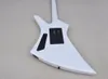 White 6 Strings Unusual Electric Guitar with Hubuckers Pickups Rosewood Fretboard