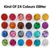 Nagelglitter 24 JarsLot Chunky Art Flakes Holographisches Pulver Gesicht Körper Augenmischung Manicura Decoracion s Zubehör 221027