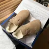 Yün boston terlik kadın mantar düz terlik süet deri sandalet kış kabarık tüylü sandalet tasarımcıları tembel gündelik ayakkabılar plaj flip flops