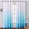 Gordijn lism modern voile blauw gradiënt kleur ontwerp tule woonkamer schuifdeur grijs pure drape home decor