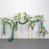 Party Decoration Luxury Shiny Gold Wedding Arch Bakgrund Props Black Flower Outdoor Stand Celebration Scene