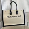 Moda Lady Tote Bags Bolsa de luxo Rive Rive Gauche Linen couro de alta qualidade Bolsa de praia Men