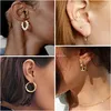 Andere gouden parel oorbellen ingesteld voor vrouwen meisjes modeketen link Hoop Stud Drop Dangle Boho Statement Paperclip Hypoallergeen Birth Amdko