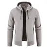 Men's Sweaters Autumn Winter Hooded Zipper Cardigan Men Jackets Coats Fashion Striped Knitted Coat Mens Clothing G3