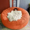 Chair Covers Drop Fluffy Faux BeanBag Lazy Sofa Bed Cover Confortevole Morbido Gigante Pouf Reclinabile 7FT Big Round Bean Bag