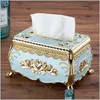 Tissue Boxes Napkins European Style Acrylic Tissue Box Luxury Ktv El Rack Desk Accessories Home Office Bar Desktop 220523 Drop Del Dhi3M