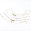 Braccialetto 5 Pz / set Boemia Vintage Nappa Brecelets Natural Mix Perline Conch Gold Ball Shell Bracciale Per Le Donne Summer Beach Jewelry