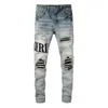 Mens New Arrivals Street Hip-hop de alta qualidade Denim Jeans Buracos Calças Biker Calças Homem Roupas Moda Jeans Sstraight Calças Designer Jeans 721 477