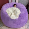 Chair Covers Drop Fluffy Faux BeanBag Lazy Sofa Bed Cover Confortevole Morbido Gigante Pouf Reclinabile 7FT Big Round Bean Bag