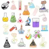 Creative Chemical products Science Brooches Test Tube Badge Laboratory Bottle Series brooch set Alcohol Lamp Microscope Beaker Letter shape badge Wholesale