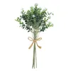 Flores decorativas 1 Flor de buquê FALSE Excelente delicado eucalipto simulado folhas falsas realistas anti-fade