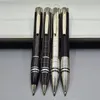 Främjande - Writing Pen Black eller Sliver Roller Ball Point Fountain Pens Stationery Office School Supplies med serienummer och 1 presentläderväska