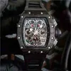 Superclone Luxe Mens Mechanica Horloge Richa Milles Heren Koolstofvezel Automatische Mechanische Wijnvat Zakelijke Beweging