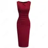 Casual Dresses Women Elegant Fashion Solid Color Wear to Work Business Office Vinatge Bodycon Formal Dress EB600 221027