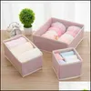 Storage Boxes Bins 6 Pcs Nonwoven Fabric Organizer For Underwear Solid Wardrobe Der Boxes Fashion Box Storage Small Items Zipper E Dhldr