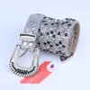 Belts Western Cowgirl Rhinestone Bling Belt Strap Fashion Women Diamond Studded Designer Men Leather Goth Jeans